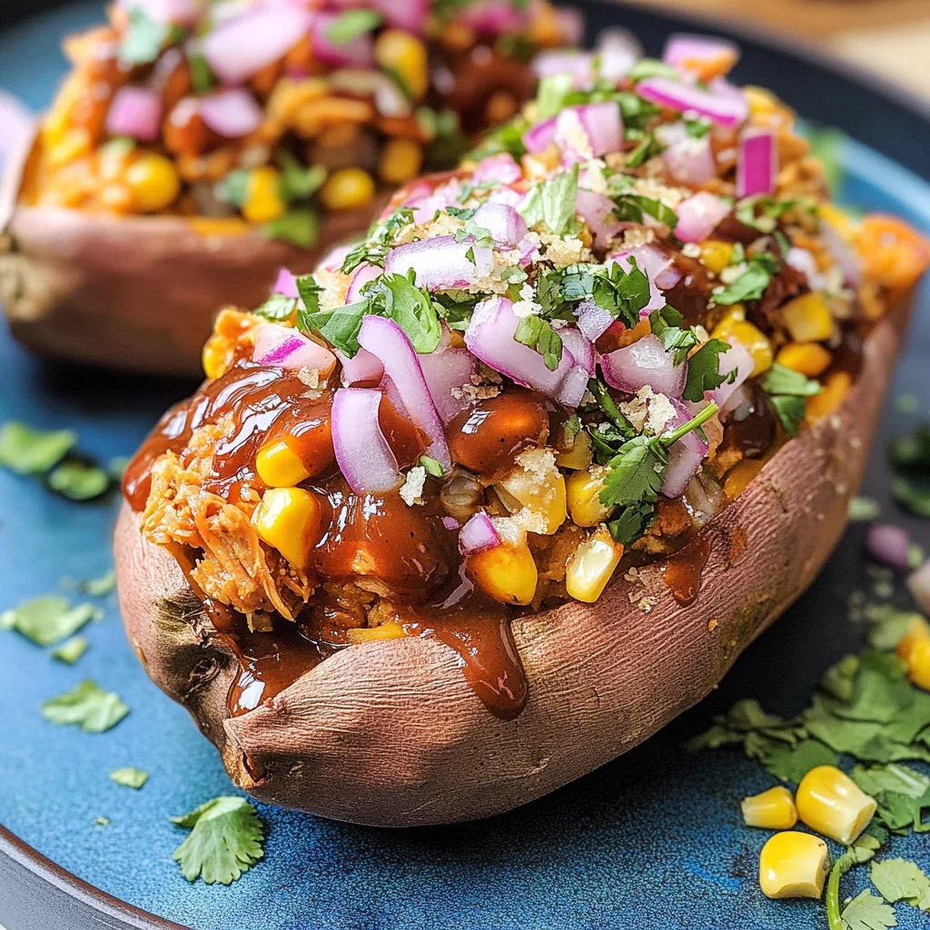 BBQ Chicken Stuffed Sweet Potatoes