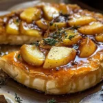 Golden Baked Brie with Caramelized Apples and Thyme