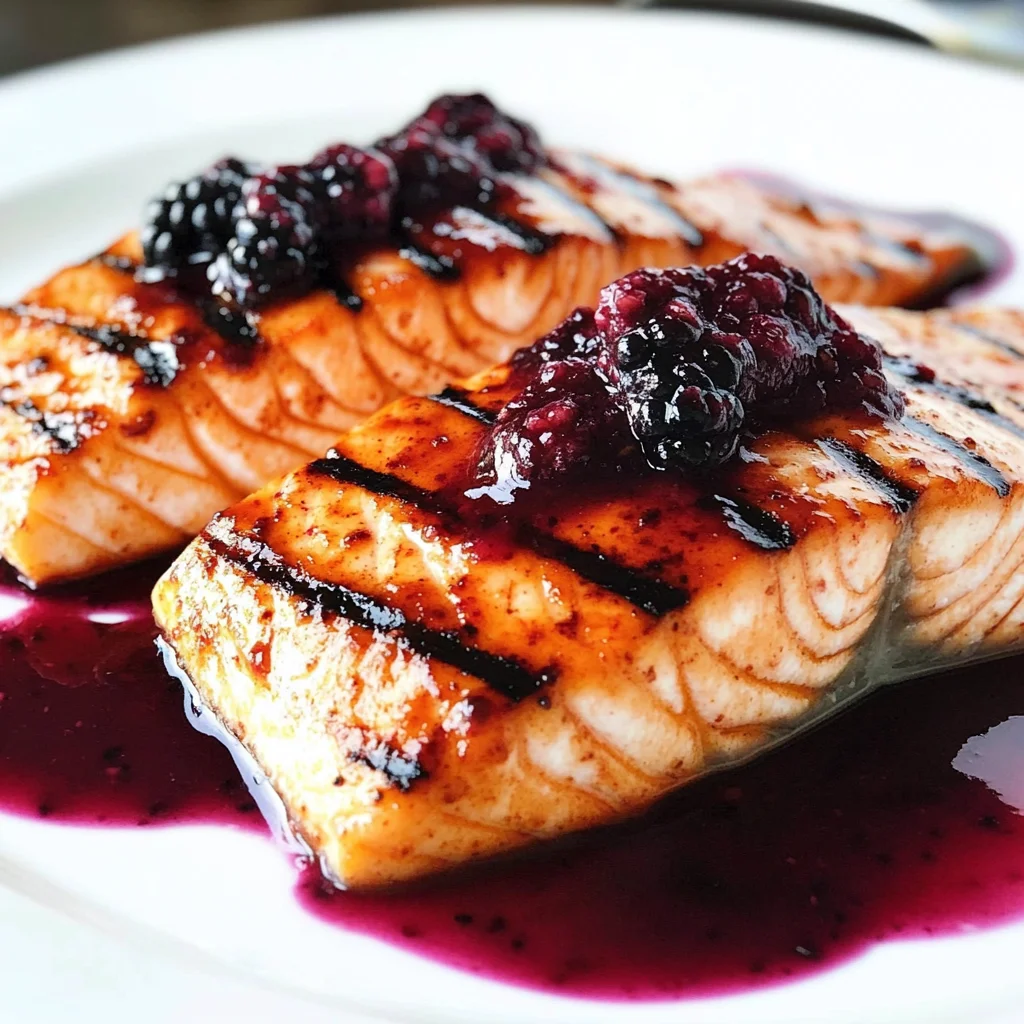 Grilled Salmon with Blackberry Sauce