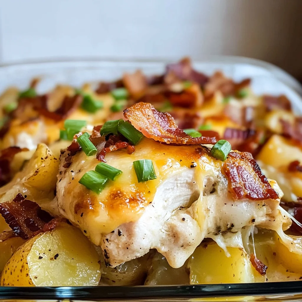 LOADED POTATO RANCH CHICKEN CASSEROLE