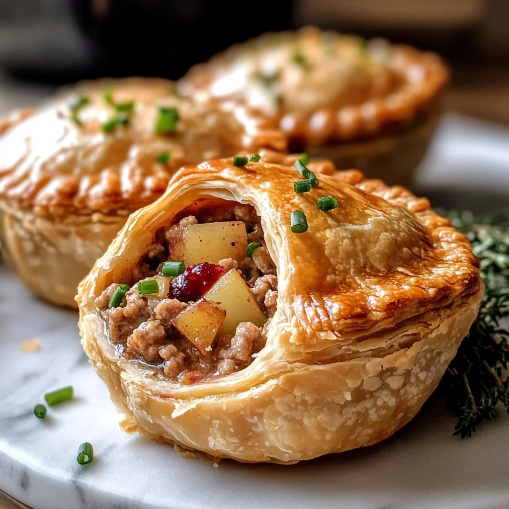 Mini Thanksgiving Turkey & Cranberry Pot Pies