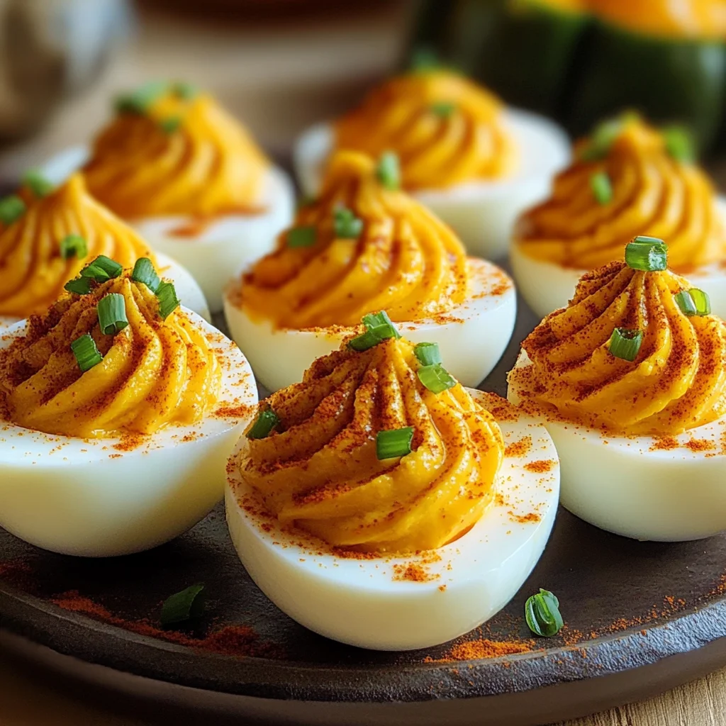 Pumpkin Deviled Eggs