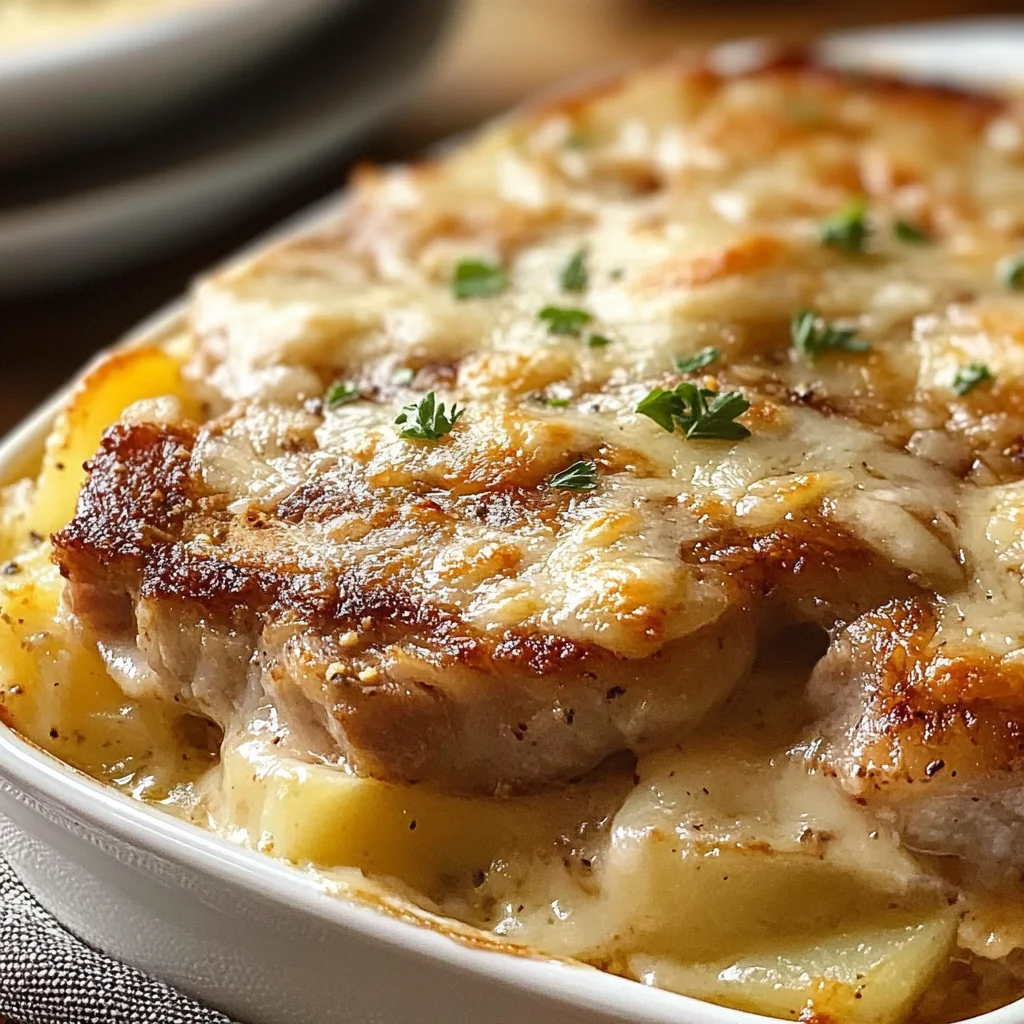 Smothered Pork Chop Scalloped Potato Casserole