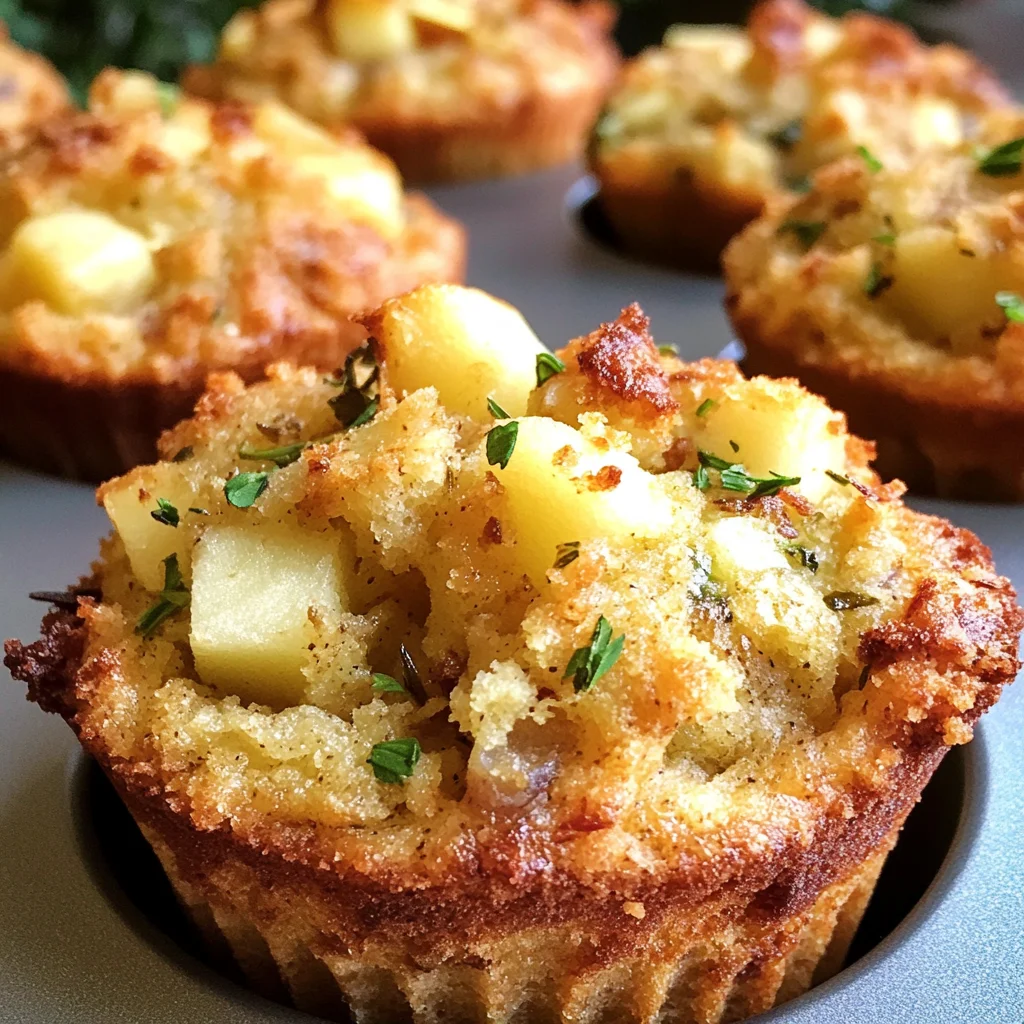 Sourdough Stuffing Muffins with Apple and Fresh Herbs
