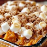 Sweet Potato Casserole with Marshmallows and Cinnamon Streusel