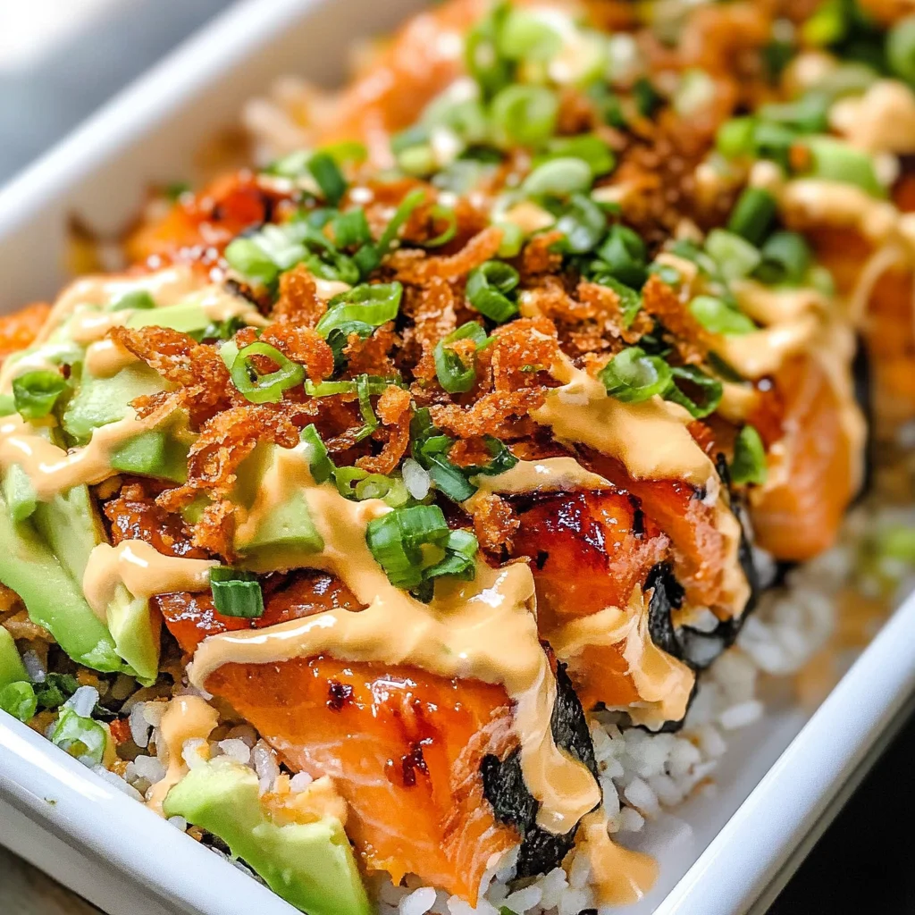 Teriyaki Salmon Sushi Bake for 2