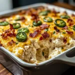 Creamy Jalapeño Popper Chicken Casserole