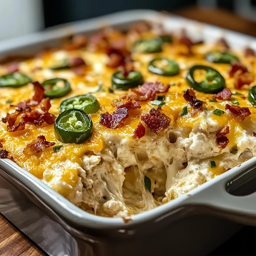 Creamy Jalapeño Popper Chicken Casserole