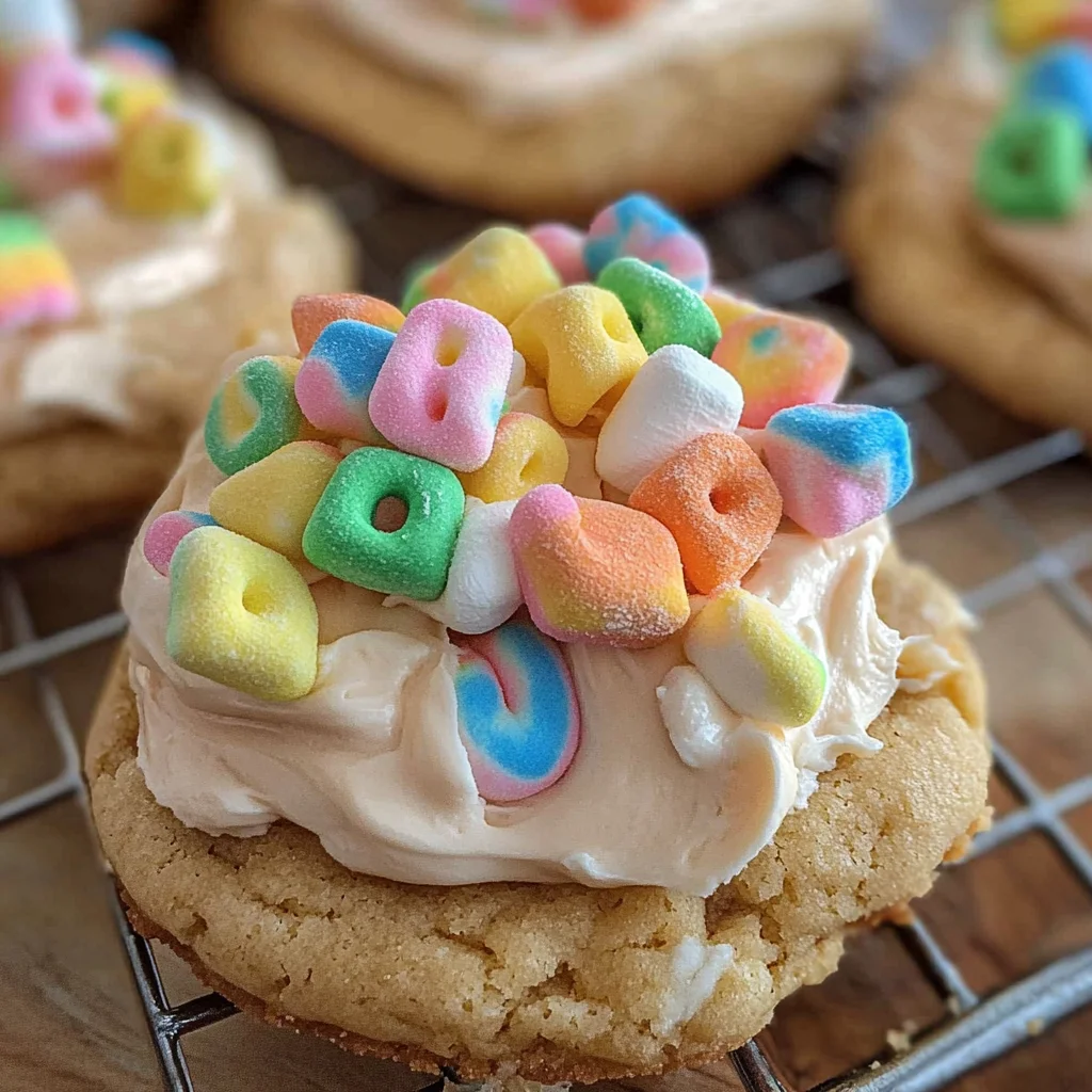 Crumbl frosted lucky charm cookies