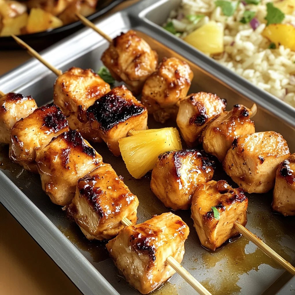 Easy Hawaiian Chicken Kabobs