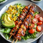 BBQ Chicken Skewer Salad