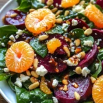 Beet Salad with Spinach and Honey-Mustard Lemon Dressing