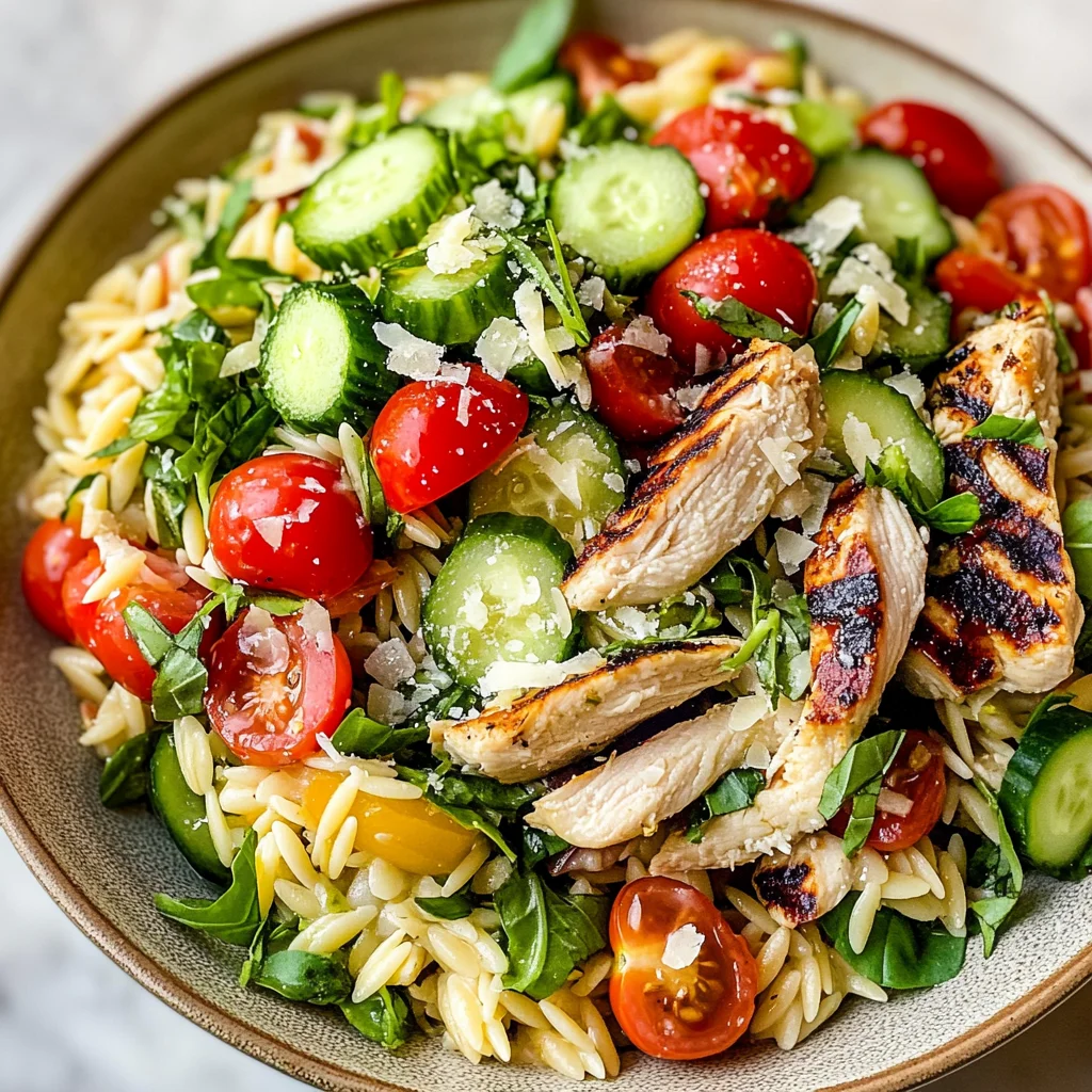 Lemon Orzo Salad with Chicken