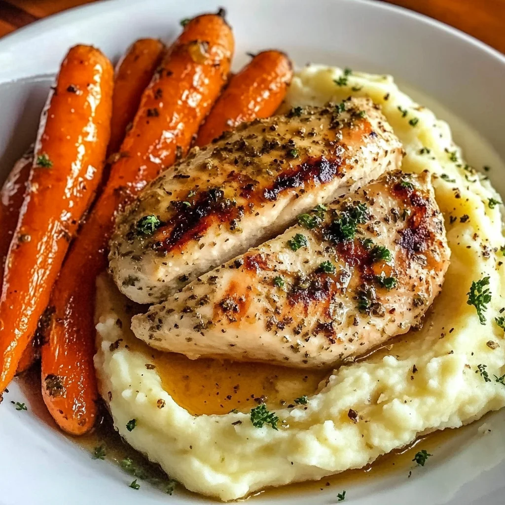Make Garlic Herb Chicken with Mashed Potatoes and Glazed Carrots Tonight!