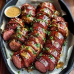 Mustard Hasselback Kielbasa Bites