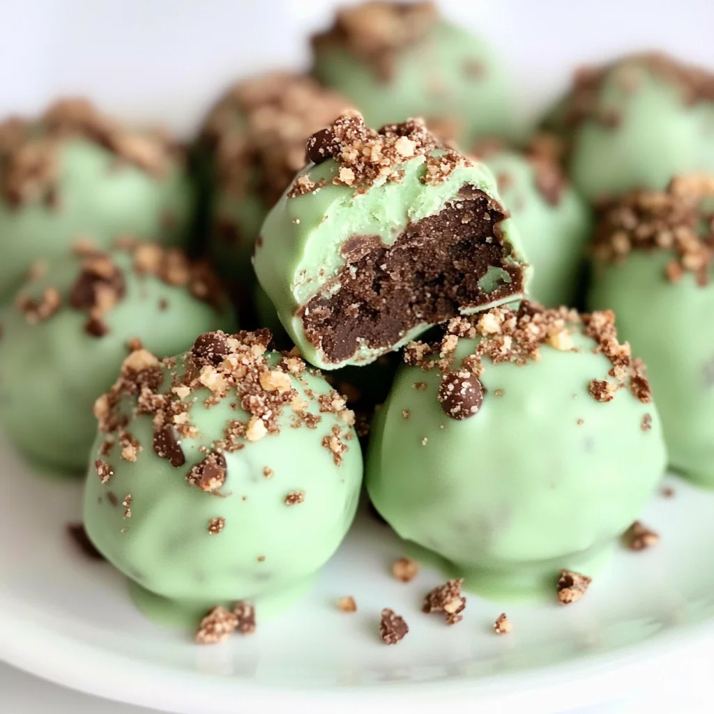 No Bake Thin Mint Cookie Truffles