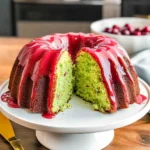Pistachio Bundt Cake w/ Cherry Glaze