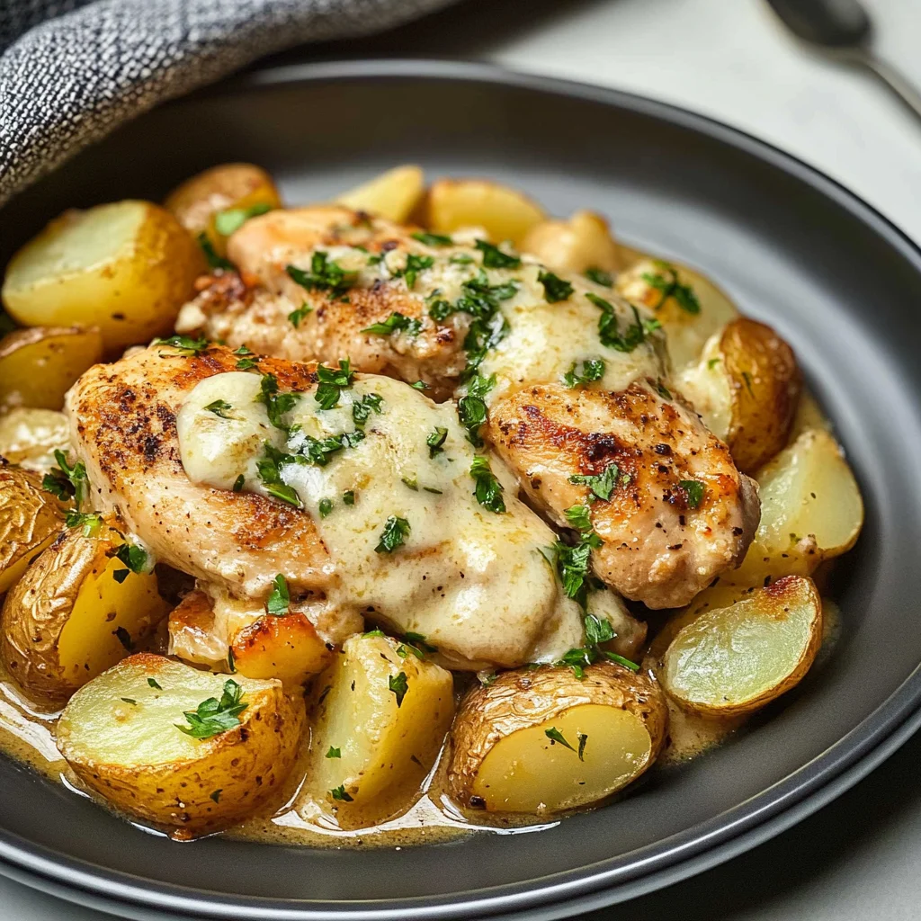 Slow Cooker Parmesan Garlic Chicken and Potatoes