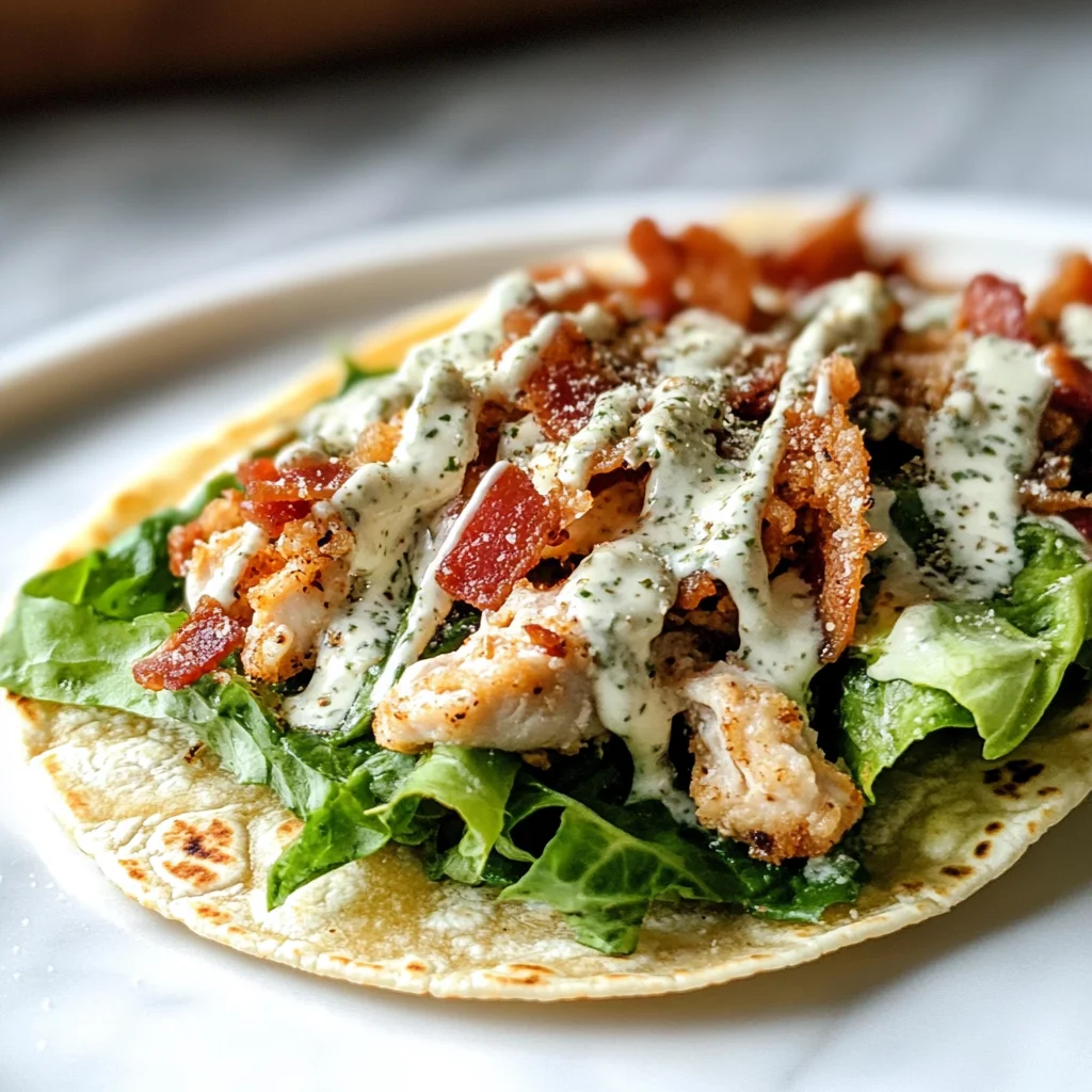 Smash Chicken Caesar Tacos