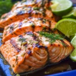 Grilled Salmon Recipe with Garlic Lime Butter