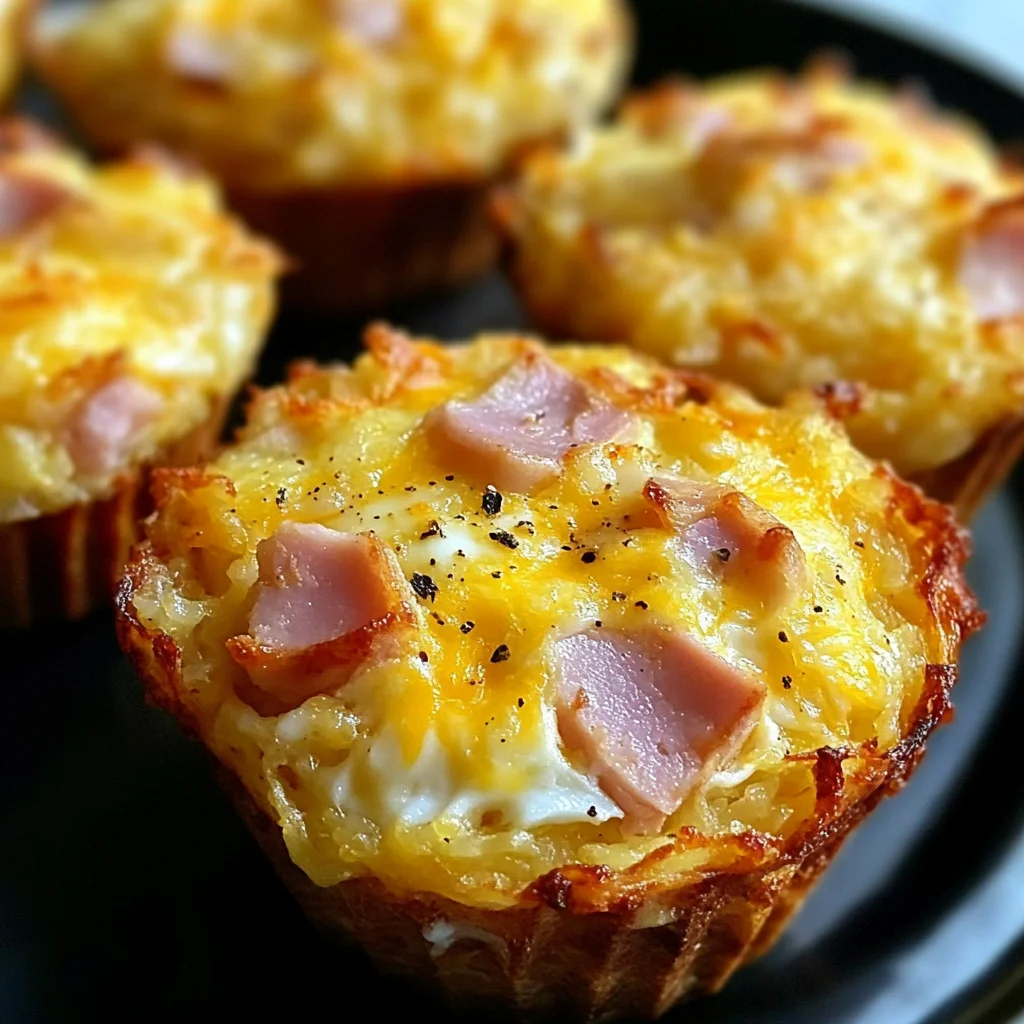 Hash Brown Ham and Cheese Egg Cups