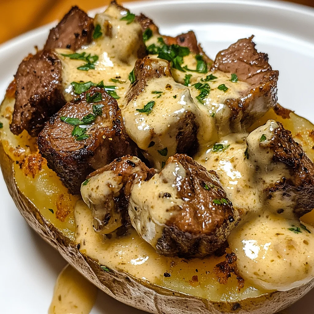 Loaded Baked Potato with Steak Bites