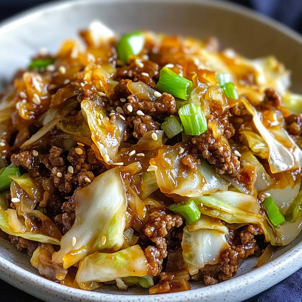 Low Carb Mongolian Ground Beef Cabbage Recipe
