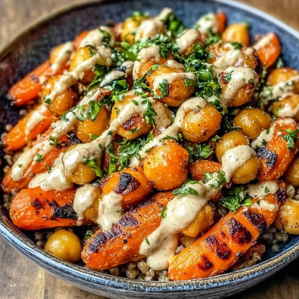 One-Pan Roasted Carrot and Chickpea Bowl