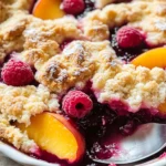 Easy Peach and Raspberry Cobbler