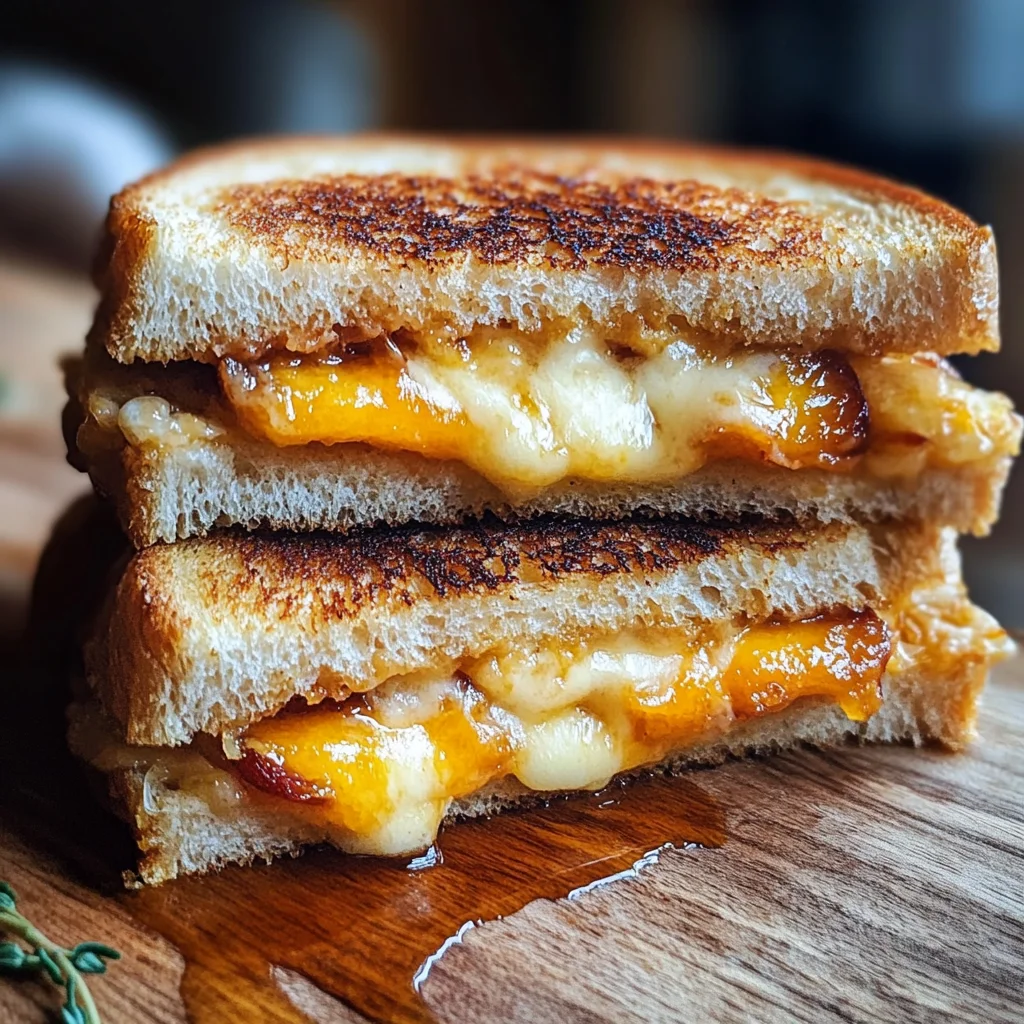 Honey Peach & White Cheddar Grilled Cheese