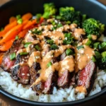 Korean BBQ Steak Rice Bowls with Spicy Cream Sauce: An Incredible Ultimate Recipe
